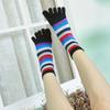 Women's Five-finger Socks, Cotton Thread Striped Long Socks, Mid-calf, All-season High-waisted Women's Socks, Women Look Slimmer