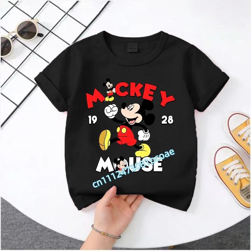 2026 Boys Girls Shortsleeved Printed Tshirt Mouse Cartoon Children 100 Cotton Soft Breathable Loose Sports Comfortable