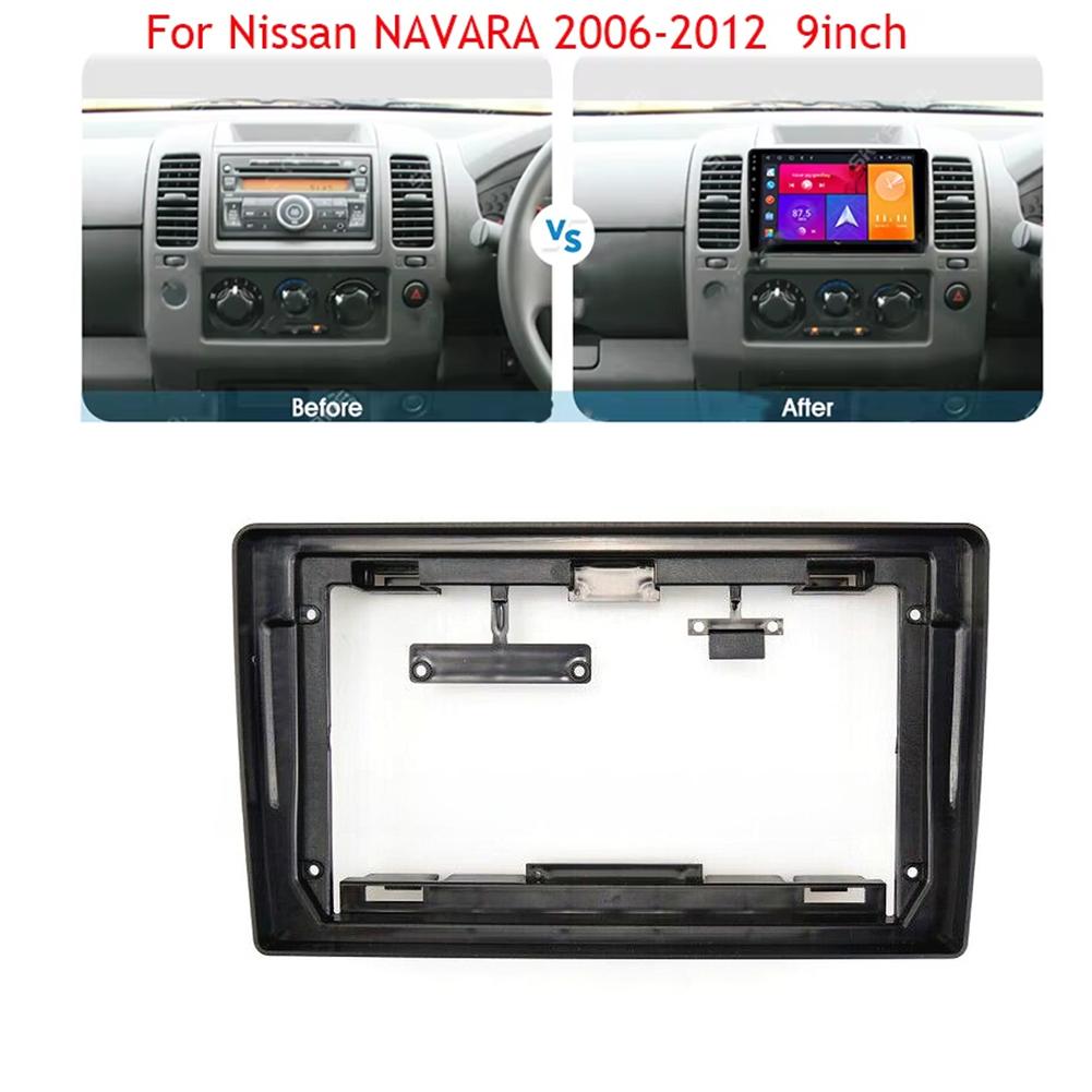 Aftermarket Car Radio Frame for Nissan NAVARA D40 2006-2012 Suitable for 9 Inch Multimedia Systems with ABS Plastic Material