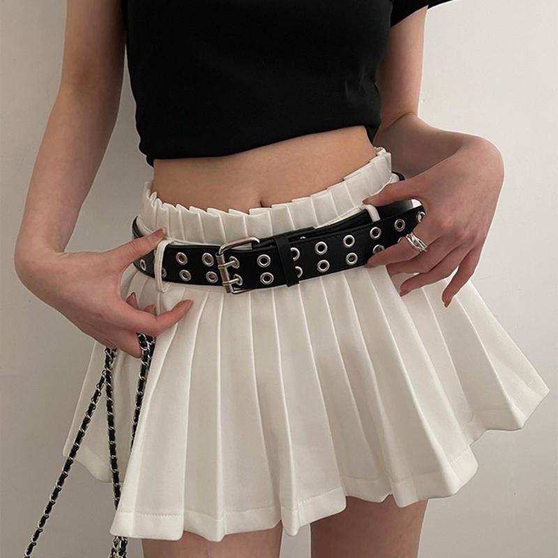 Leathers Womens Belt Fashion Double Grommet Belt Decorative Jeans Dress Blet
