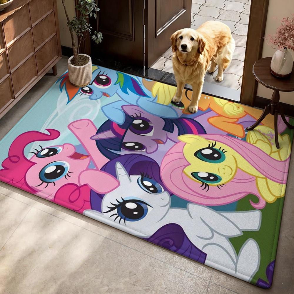Magical Friendship Pony Gang Theme Rug Soft Nonslip Carpet For Bedroom Study Home Decor Holiday Gift