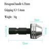 Hex Drill Bits Adapter Keyless Shaft Chuck Clamp 0.3-8 Mm Electric Motor Shaft Mini Chuck Fixture 1/4 ''Hex Shank Drill Chuck