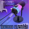 FDUCE USB/XLR Gaming Dynamic Microphone for Podcast Recording, PC, Computer, Gaming, Streaming, Vocals, RGB Lights, Mute Button, Gain Knob, Headphone