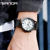 Sanda Men's Fashion Quartz Watch with Date, Three Hands, and Nail Scale