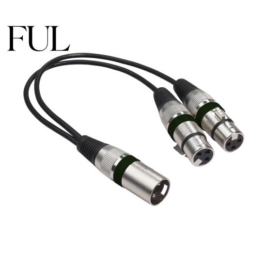 Audio Wire 30cm Cable Anti-winding Balanced Transmission Zinc Alloy 2 in 1 Extension Cord XLR Male to Female for Sound Console