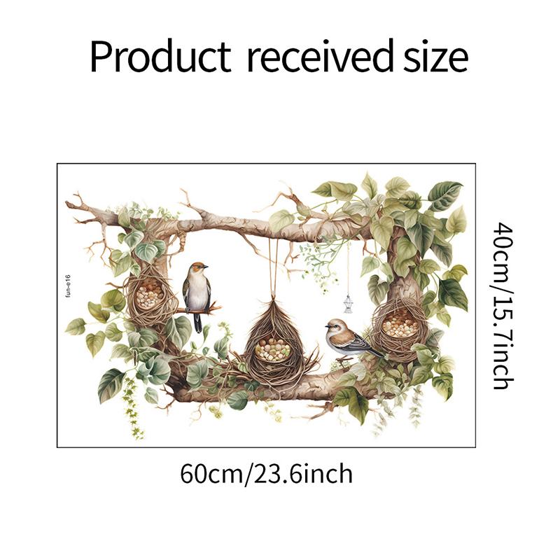 Lovely Tree Branches Bird'S Nest Wall Stickers Living Room Bedroom Family Background Wall Decoration Stickers Wallpaper