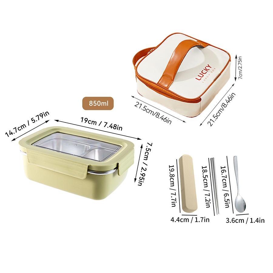 304 Edelstahl Bento Lunchbox für Kinder Schüler Einzel-/Doppelkammer Versiegelt Tragbarer Lunchbehälter Mikrowellengeeignet