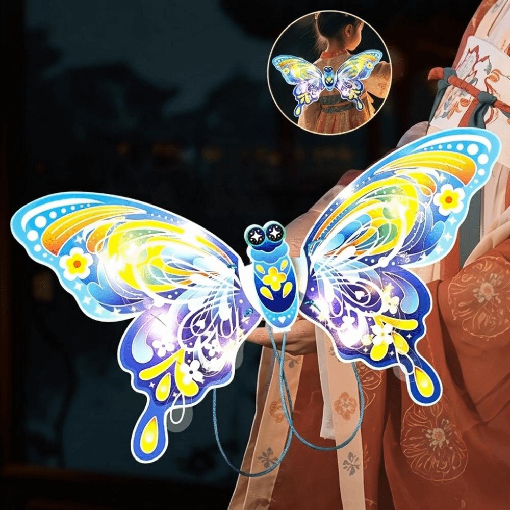 Handmade Mid-Autumn Festival Lantern DIY Material Bag Paper Handheld Glowing Lantern with LED Light Luminous