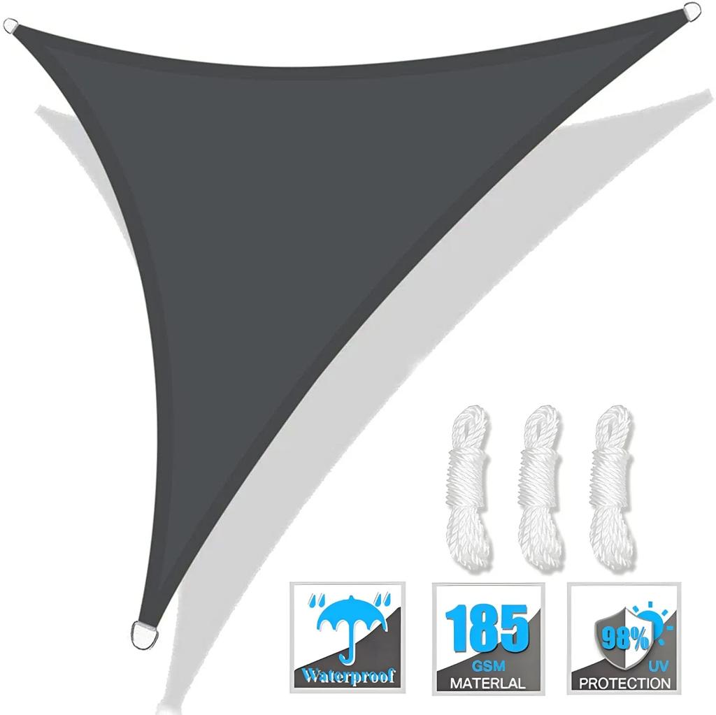 Triangle Sun Shade Sail Canopy UV Block Sunshade Sails Sunscreen for Outdoor Patio Garden Backyard Awning Sunsail with Free Rope