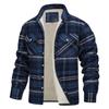 Long Sleeve Lapel Plaid Thickened Shirt Men's Jacket