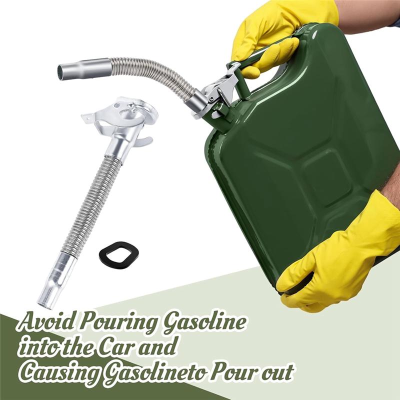 2 Pcs Flexible Stainless Steel Jerry Can Spout Long Nose Gas Can Spout Replacement For Wavian Jerry Can