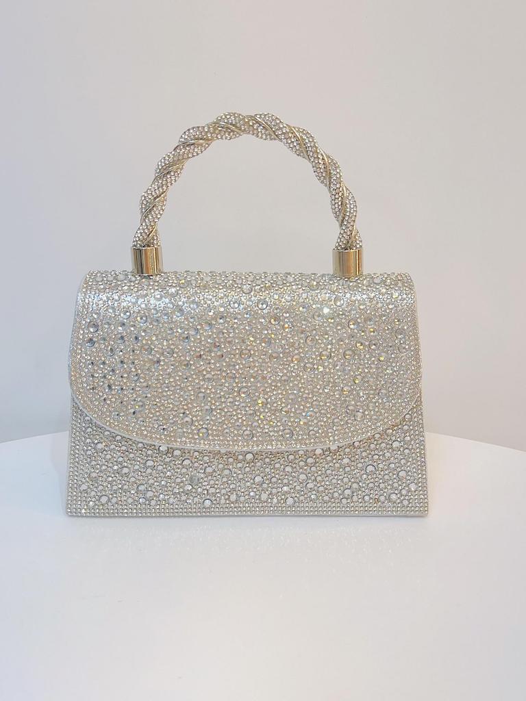 Elegant French Diamond Rhinestone Evening Handbag