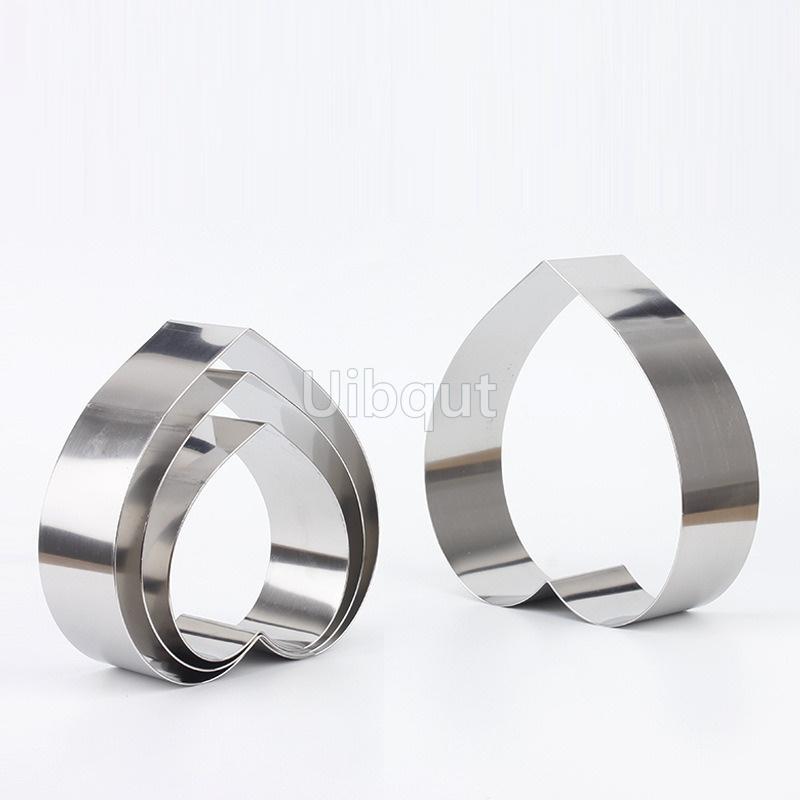 2 pcs set 4 5 6 7 8 9 10 12 14 inches 5cm Height 304 Stainless Steel Heart shape Mousse Ring Cake Mold Tiramisu DIY baking tool