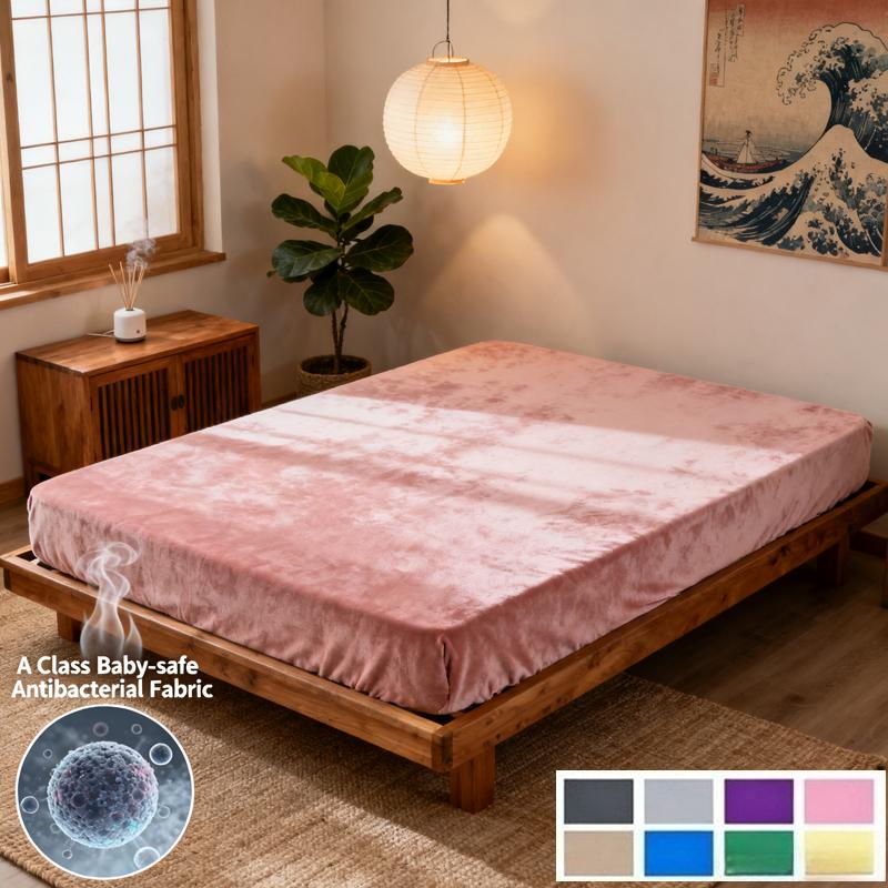 Soft Plush Warm Mattress Cover Winter Velvet Material Fitted Sheet Thickened Warm Bed Cover Mattress Protector Multiple Sizes