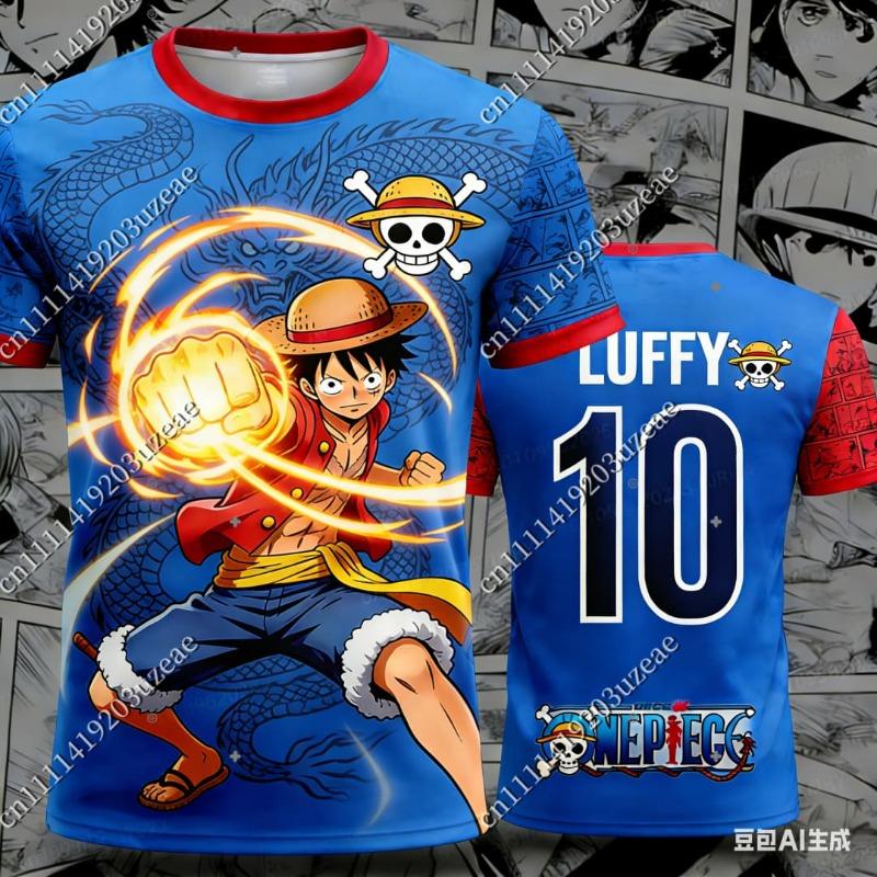 2026 Nuovo Monkey D di One Piece. Luffy 10 Maglia da Calcio Stampa 3D Anime Maglietta da Calcio Uomo Cosplay Abbigliamento Sportivo Unisex Top Casual