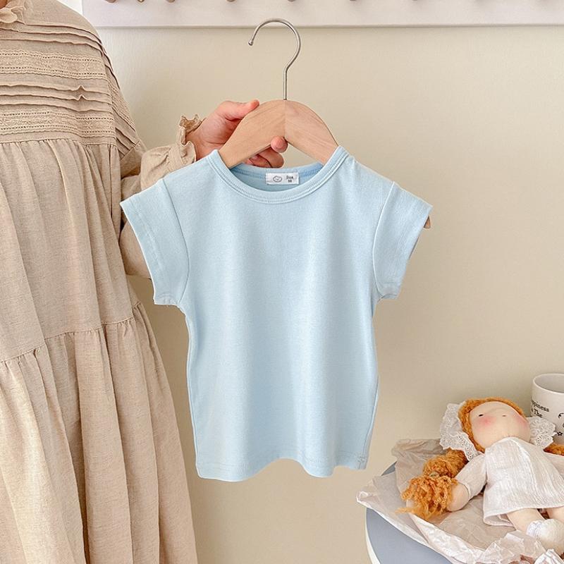Summer Girls T-shirt Light and Thin Stripe Short Sleeved Shirt for Boys Slimming Casual Top for Children's Clothing