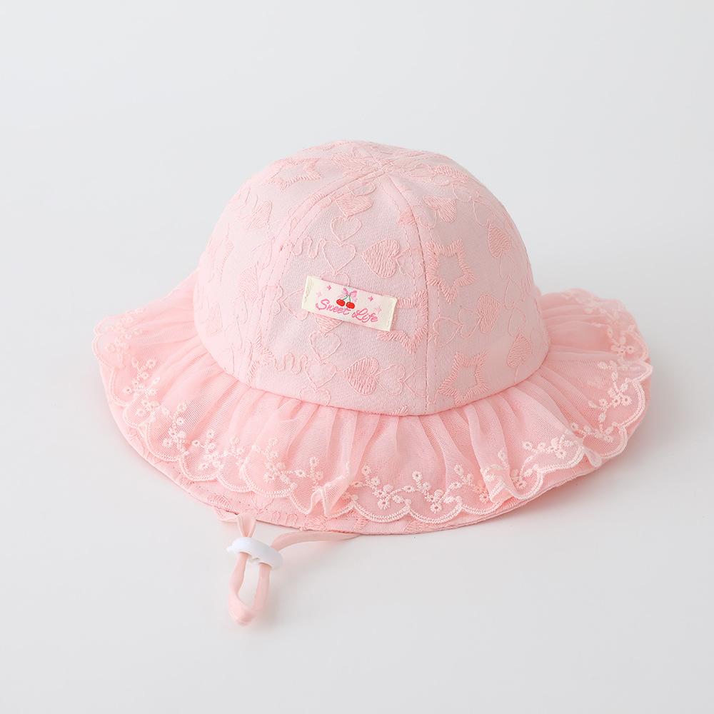 Baby Hat 50cm 1-3 years Spring Summer Kids Sun Hats Adjustable girls Sun Cap Toddler Breathable Outdoor girl lace cute caps
