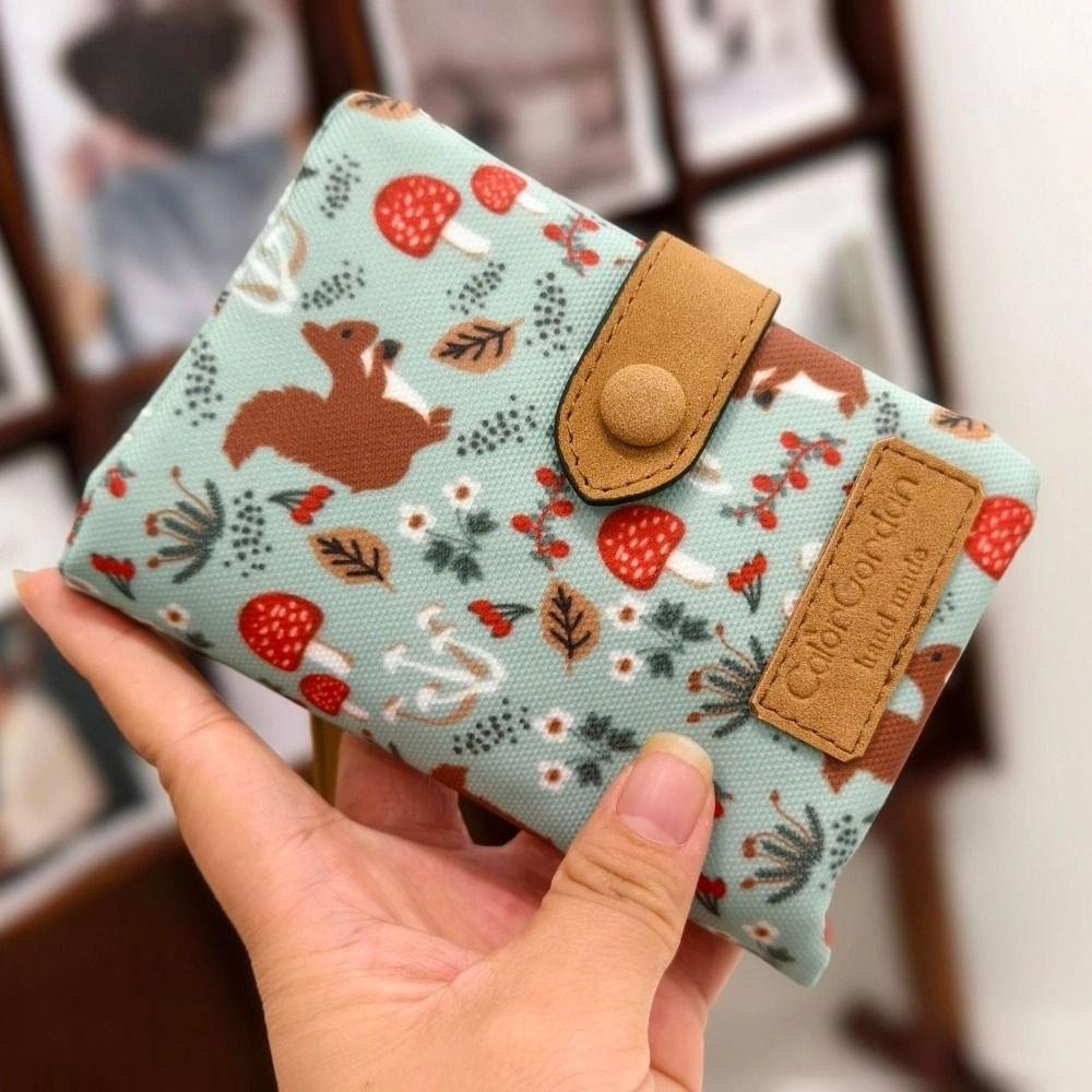 Flower Short Trifold Wallet Elephant Coin Pouch Casual Printed Card Bag  Men