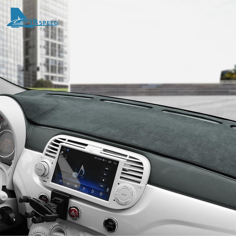 Flanell Armaturenbrettabdeckung Für Fiat 500 2008-2023 Abarth 595 2012 2013-2023 Linkslenker Rechtslenker Auto Armaturenbrett Sonnenschutzmatte Teppichpolster Zubehör