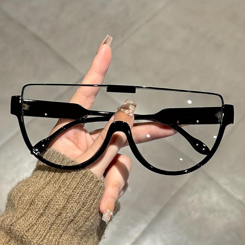 

1/2/3/4pcs Unisex oversized semi-circular anti-glare sunglasses. Lightweight, durable, perfect for outdoor, beach & hiking. черный белый