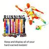 1pc Metal Medal Holder for Runners, Wall Mount Display for Medals and Hats, 11.81 Inch Iron Decor for Living Room Bedroom Porch, Gift for Athletes