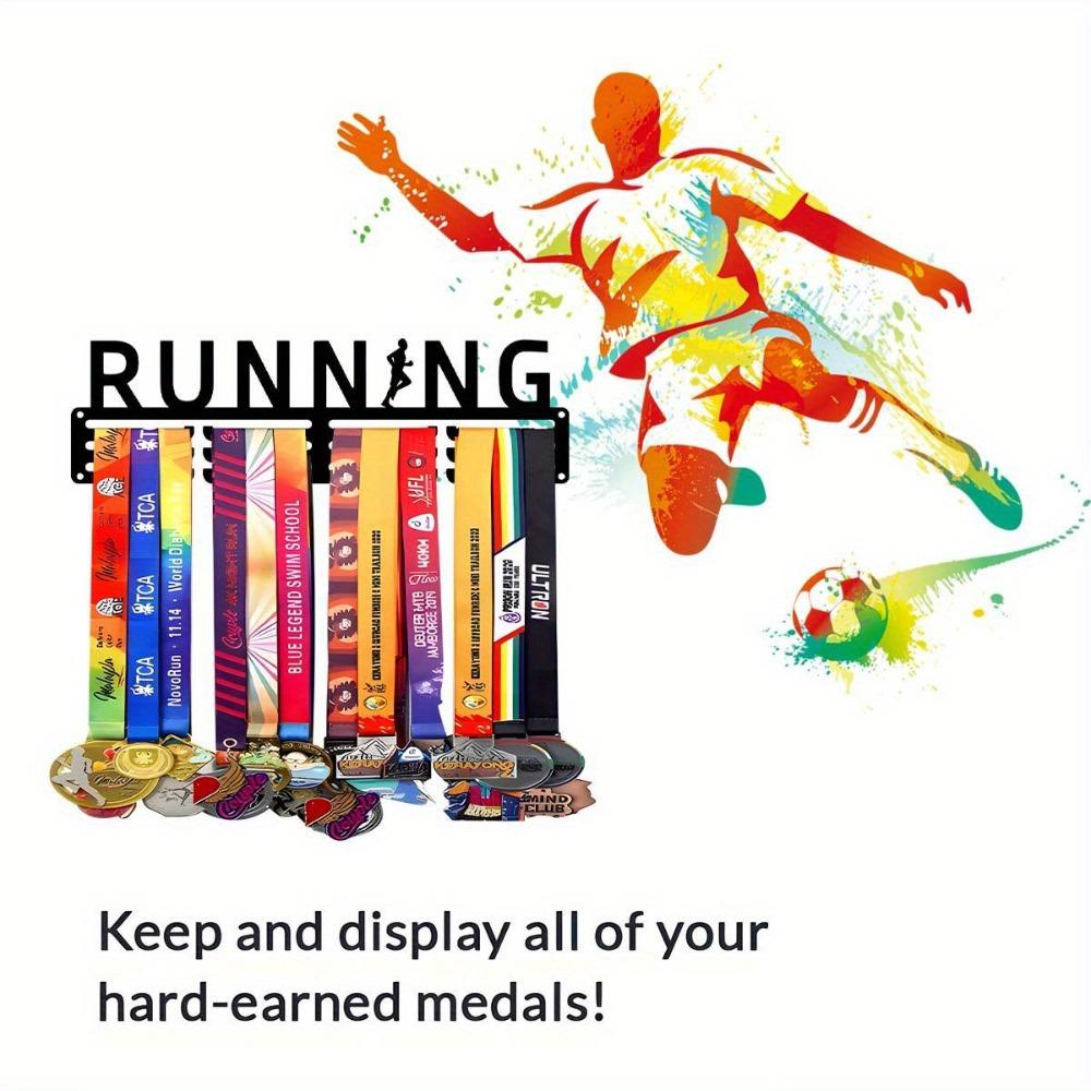 1pc Metal Medal Holder for Runners, Wall Mount Display for Medals and Hats, 11.81 Inch Iron Decor for Living Room Bedroom Porch, Gift for Athletes