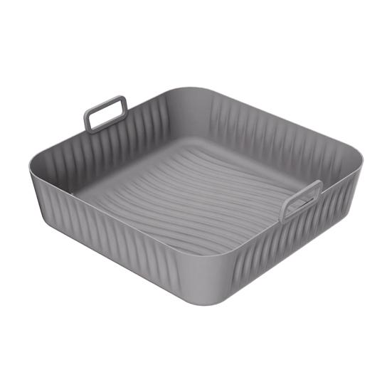 

Square Silicone Air Fryer Non-Stick Mat 5QT/6QT Fits Square for COSORI Liner Reusable Baskets Heat Resistant сірий