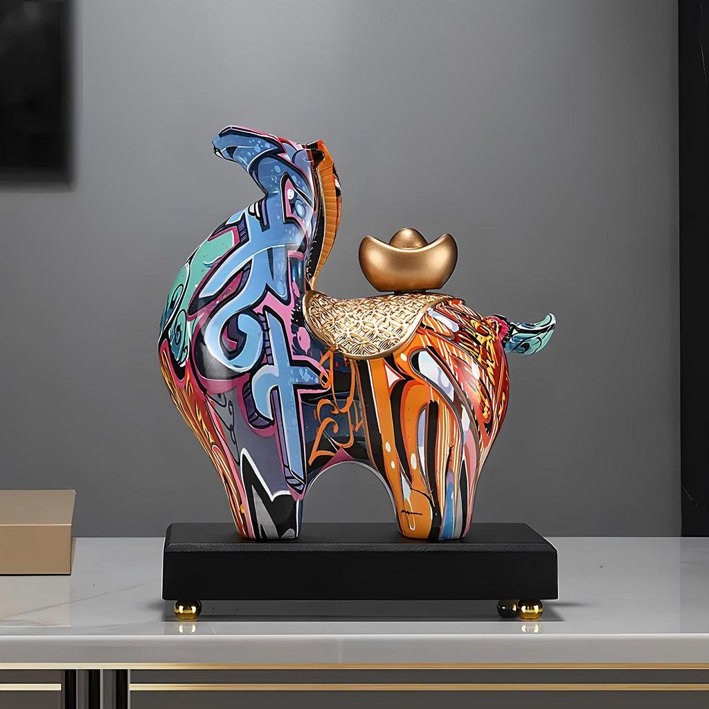 Colorful Prosperity Horse Figurine: Elegant Decor for Office, Living Room, or Hallway - Ideal Housewarming or Opening Gift
