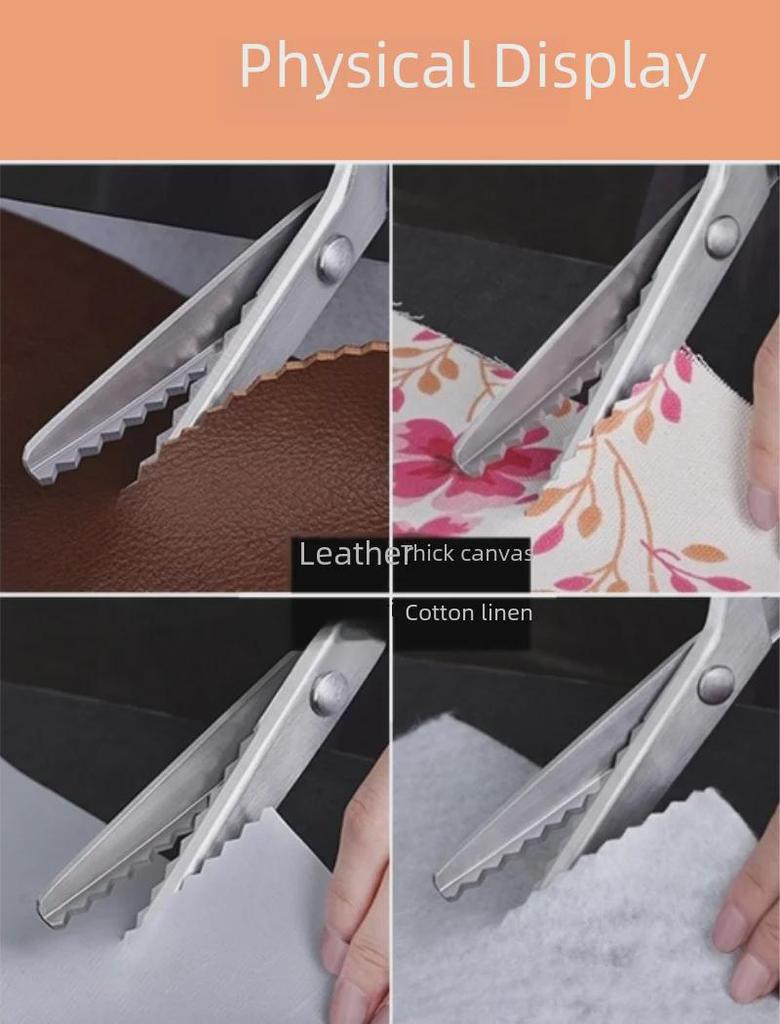 Gezackte Stoffspitze Schere aus Edelstahl mit Wellenschliff für Schneiderei