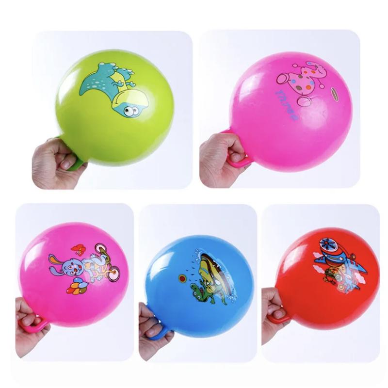 25Cm Hand Held Jumping Ball For Children'S Sports Grasping Pvc Toy Sense Training Cartoon Bouncing Ball Beach Swimming Pool Toy