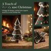 Wooden Christmas Tree Tabletop Decor Decoration, Rustic 3D Interlocking Ornaments, Vintage Portable Two Piece Cross Assembly Farmhouse Tiered