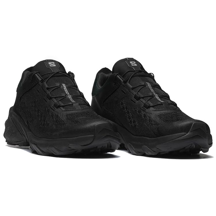 Salomon Speedverse Leather Comfortable Durable Breathable Low-Top Hiking Shoes Unisex Hiking Shoes Black 417542