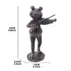 Garden Frog Statue Figurine Playing Violin Decorative Desk Office Resin Animal Sculpture Figure for