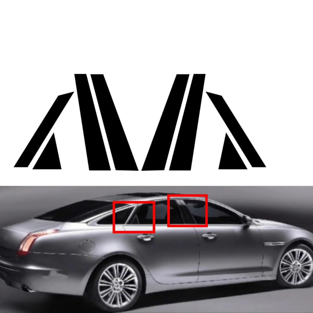 8 Stuks Glanzend Zwart Pilaar Posts Passend Voor Jaguar XJ X351 2009- 2010 2011 2012 Deur Raam Sierlijst Afdekking Exterieur