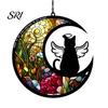 Pet Memorial Sun Catcher Acrylic Suncatcher Angel Cat Dog Panel Stained Glass Rainbow for Pets Window Hanging Ornaments Loss Sympathy Gift Lovers