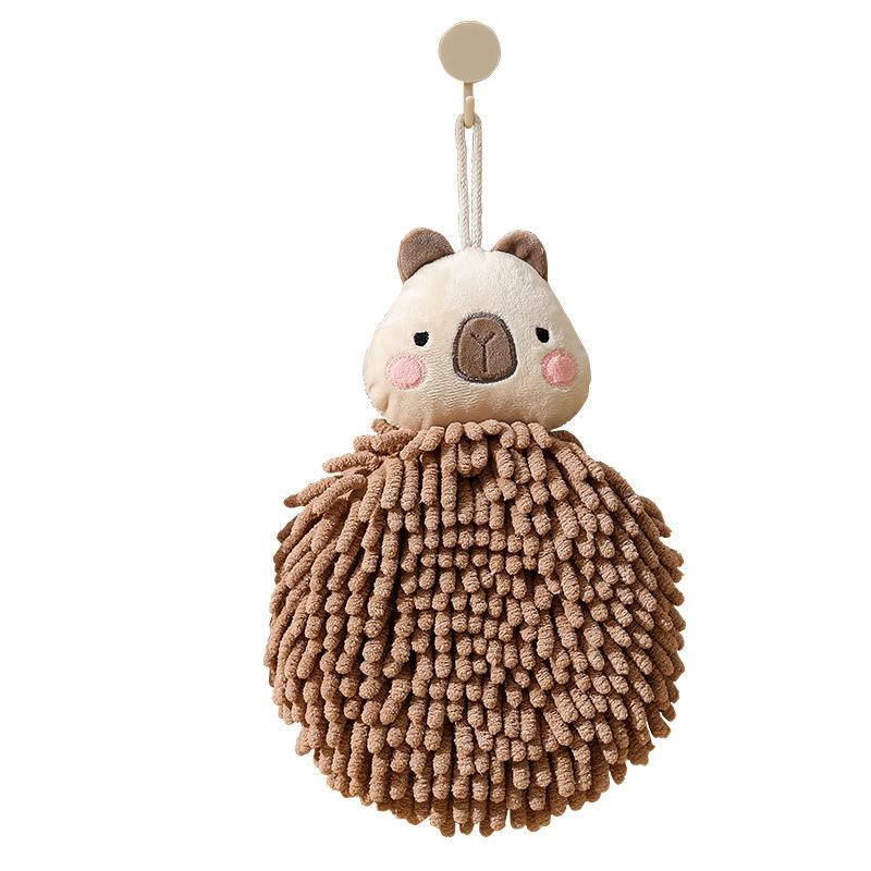 Capybara Hand Towel - Cute Kitchen Towels With Hanging Loops Super Absorbent Chenille Hand Face Bath Towel, Funny Towel