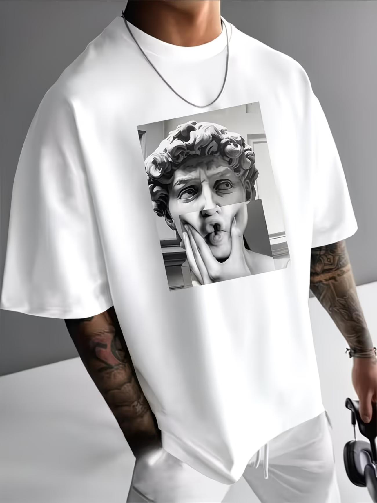 

David Statue Graphic Streetwear Men s T Shirt Cotton Tee Women Summer Oversized Loose Novelty Harajuku O-Neck David Aesthetic S разноцветный