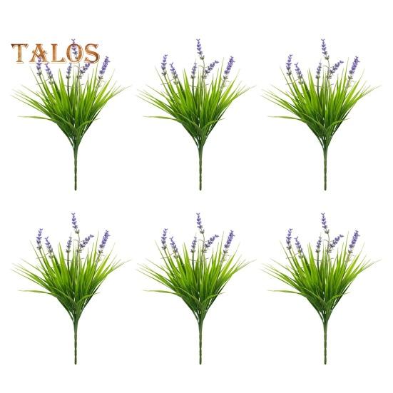 

6 шт. имитация растений, легкий уход, украшение, долговечный большой декор для сада, веранды, имитация лаванды, товары для дома зелёный