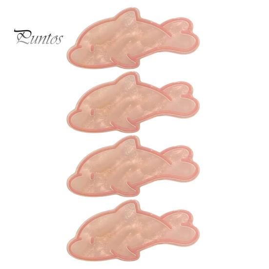 Acrylic Hairpin 4Pcs Girl Macaron Color Ocean Fish Shape Colorful Bone Hair Clip Clips Smooth Rounded Edges Daily Styling Accessory Playful Design