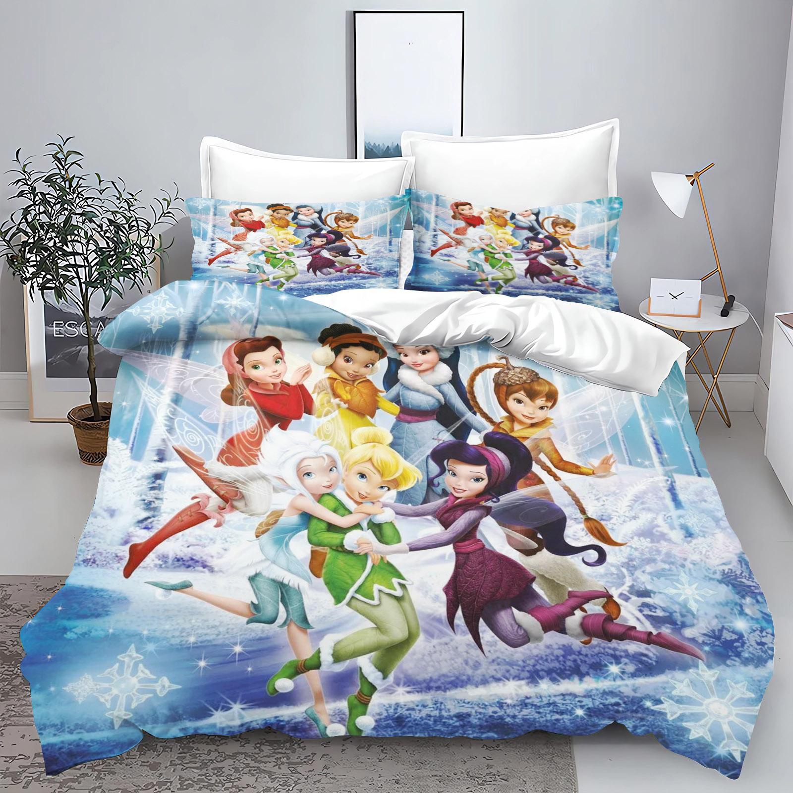 

Tinker Bell Anime Disney Bedding Set Duvet Cover 100% Polyester Suitable For Children And Adults 3-Piece Set 1 Quilt Cover EU Single(135*200cm)3pcs