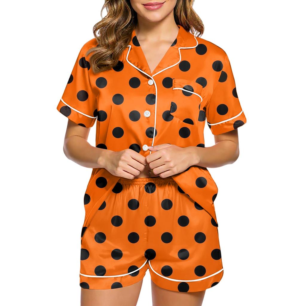 Women's Fashion Home Pajama Set Home Clothes Short Sleeve Pajamas Shorts Two-piece Set