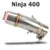 Ninja 400 Slip-on Exhuast Middle Link Pipe Escape Muffler Adapter 51mm Connect Pipe for Kawasaki Ninja400 Z400 2018 2019 2020-21