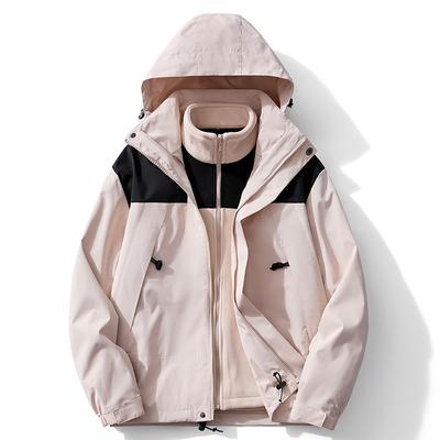 Veste Épaissie 3-en-1 pour Homme Amovible Coupe-vent et Imperméable Costume d'Alpinisme Deux Pièces
