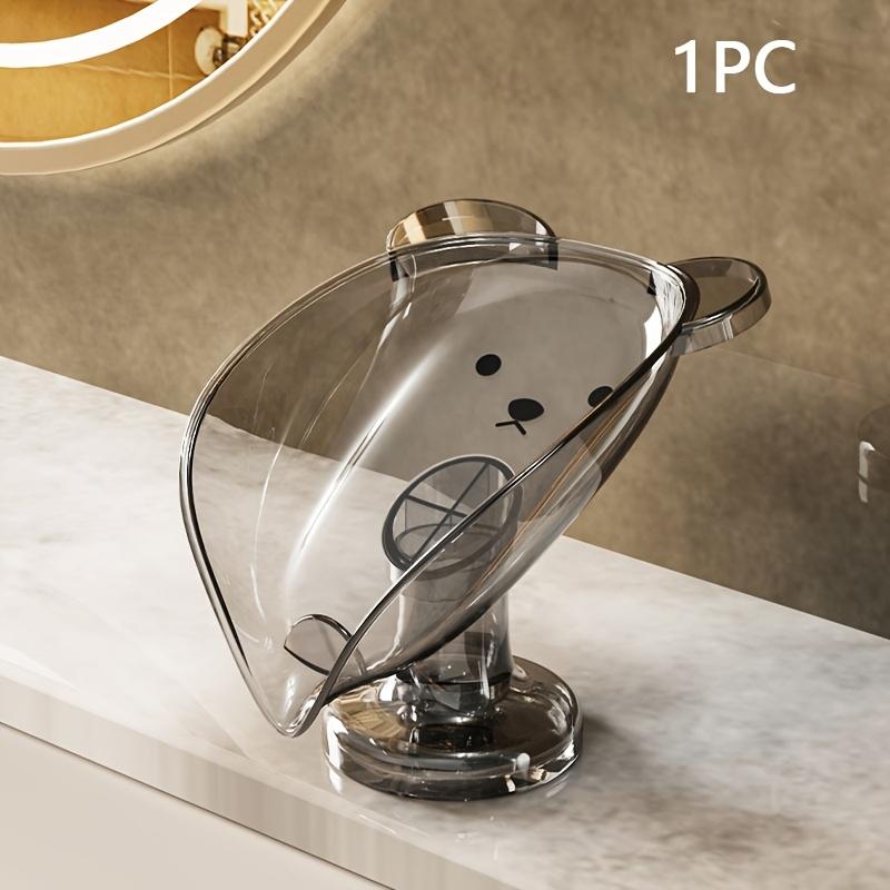 

1 шт. Мыльница в мультяшном стиле с присосками - Самодренажная конструкция без сверления, V-образный держатель для мыла для ванной комнаты светло-серый