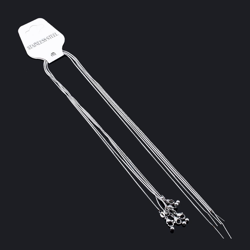 

5pcs 1pc Stainless Steel Round Snake Chain Lobster Clasp Adjustable Stick with Silicon Bead Necklace Part Fashion Jewelry Making 1pc