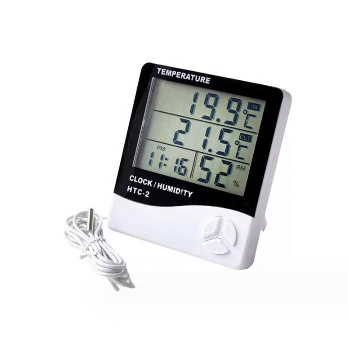 Stock Digital Temperature Humidity Meter Electronic LCD Indoor Outdoor HTC-1 HTC-2 HTC-1 Without battery