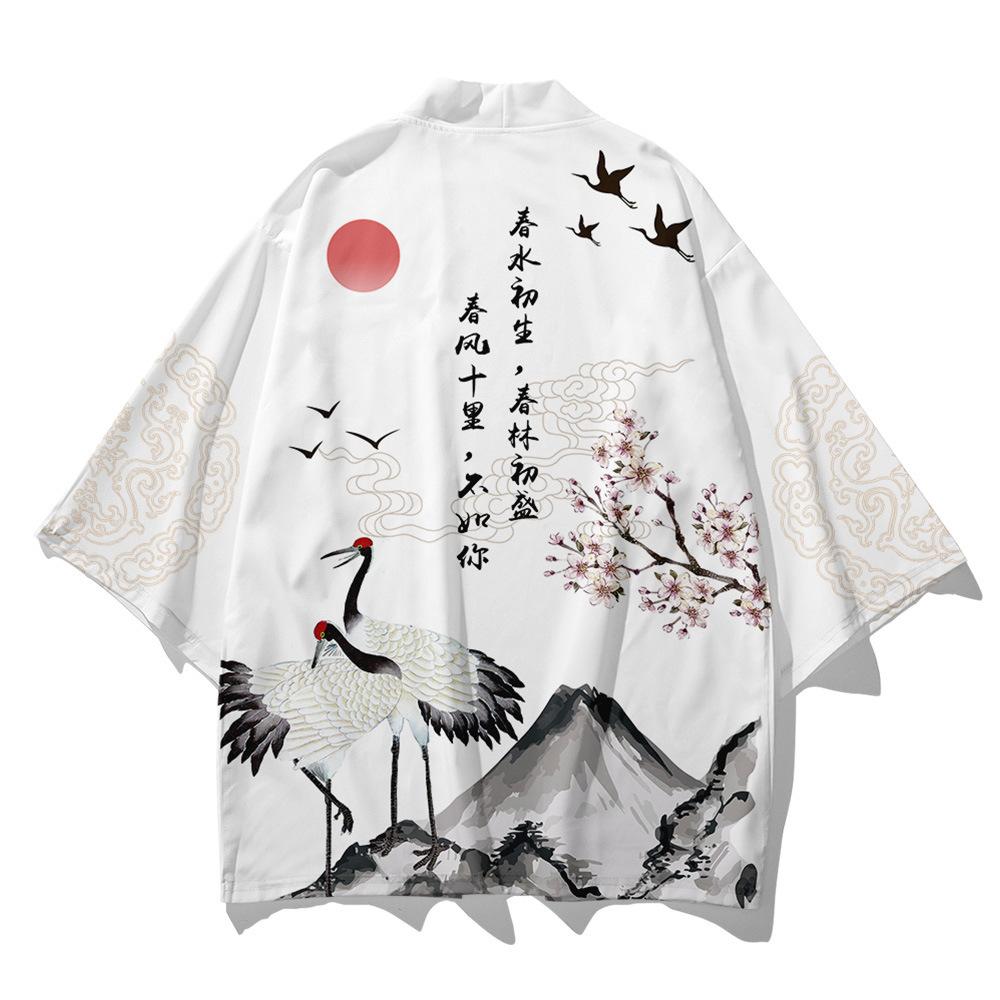 Männer Cosplay Yukata Tops Hosen Chinesischen Stil Japanischen Straße Samurai Harajuku Kimono Anzug Strickjacke
