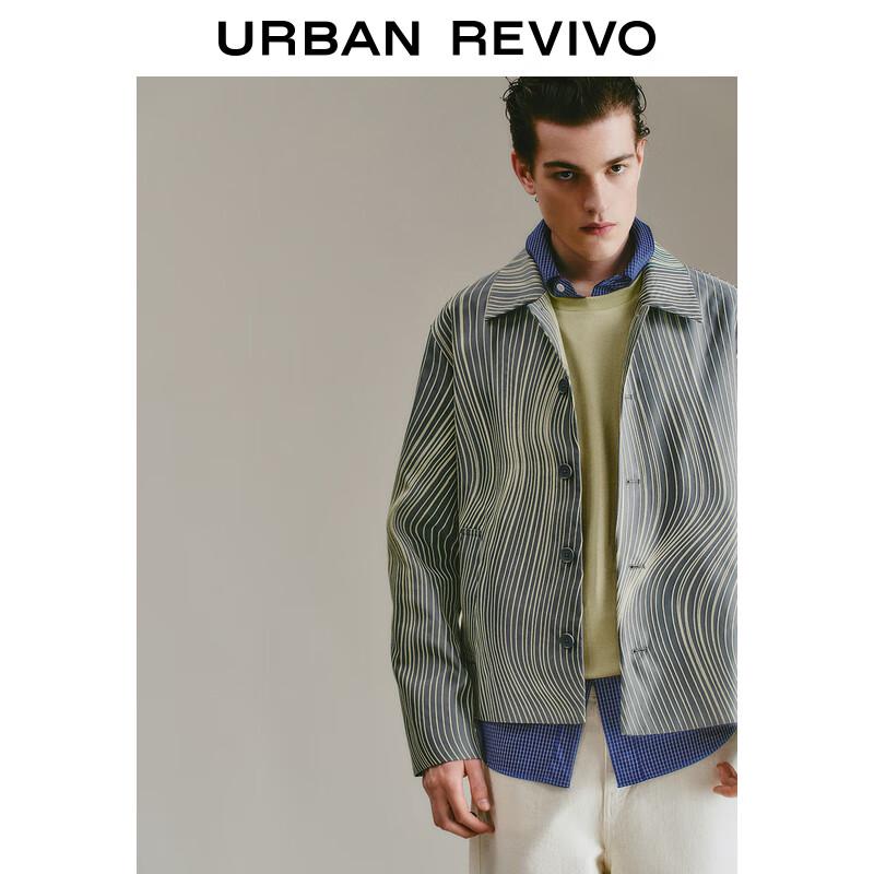 UR 2025 Men's Geometric Stripe Lapel Jacket