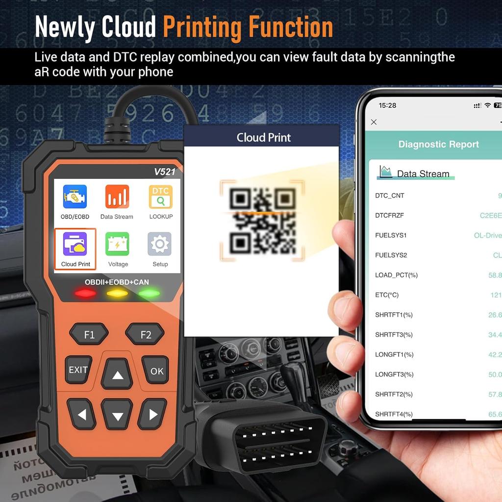 OBD2 Scanner Diagnostic Tool, Car Code Reader for All Cars After 1996