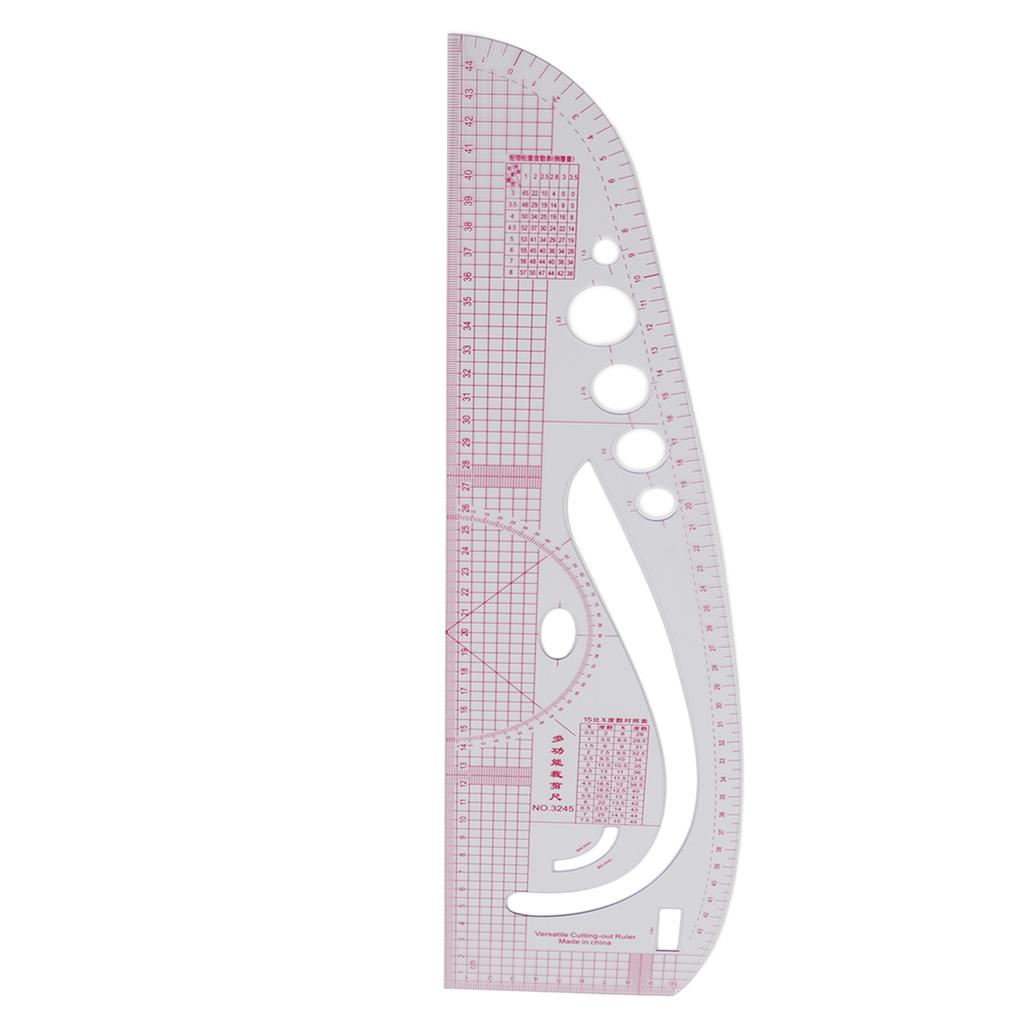 3245 Tailor Ruler High Accuracy Transparent Body Professional Plastic Multifunction Ruler for Costume Designing